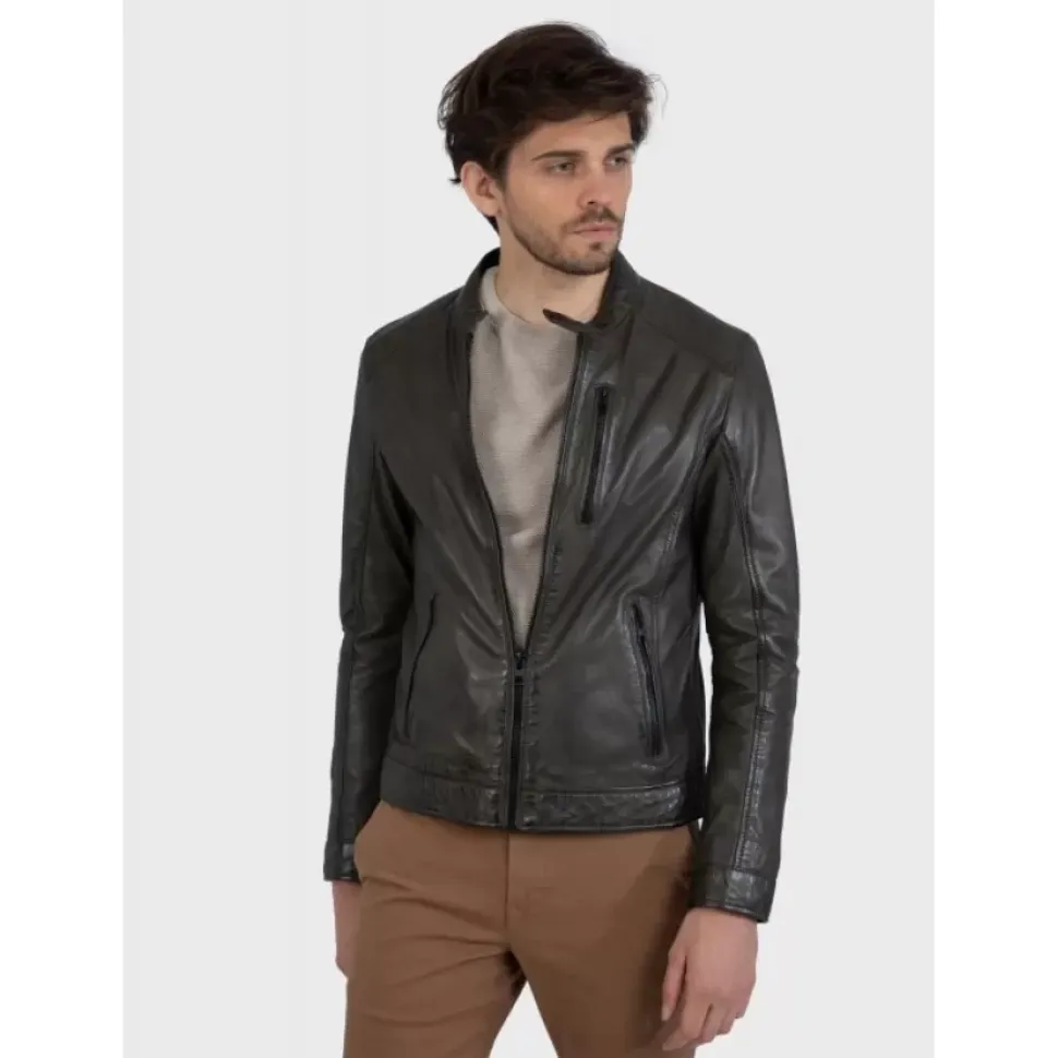 OAKWOOD Blousons^Agent Bronze - Blouson Cuir Veritable