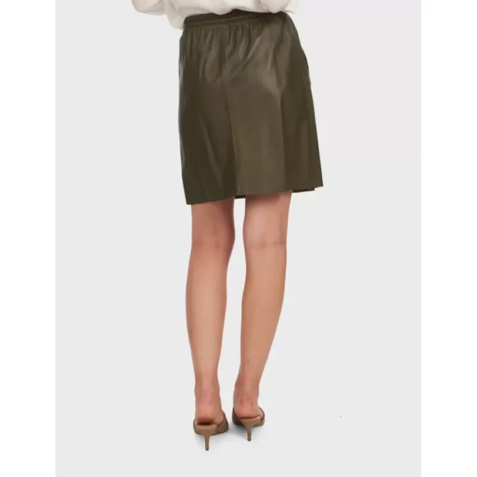 OAKWOOD Jupes Et Shorts^Alba Kaki - Jupe Courte Evasee En Cuir Veritable