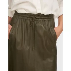 OAKWOOD Jupes Et Shorts^Alba Kaki - Jupe Courte Evasee En Cuir Veritable