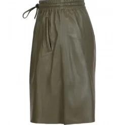 OAKWOOD Jupes Et Shorts^Alba Kaki - Jupe Courte Evasee En Cuir Veritable