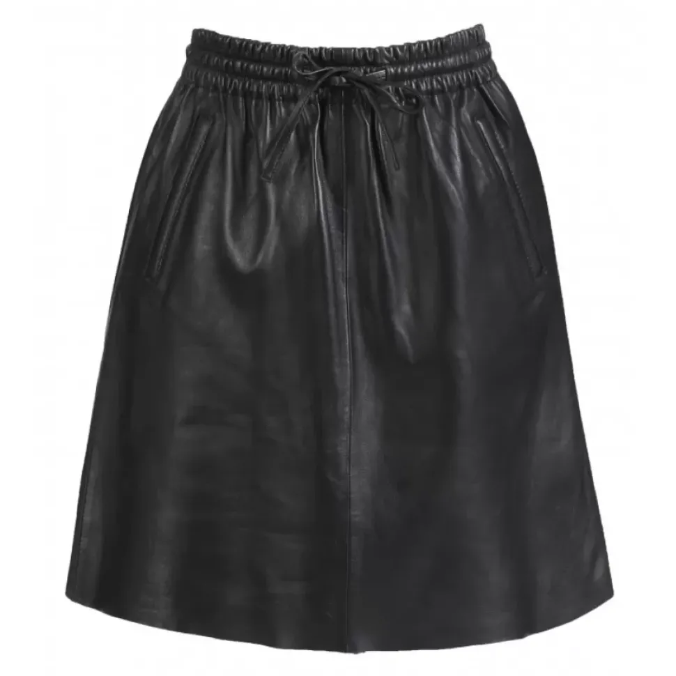OAKWOOD Jupes Et Shorts^Alba Noir - Jupe Courte Evasee En Cuir Veritable