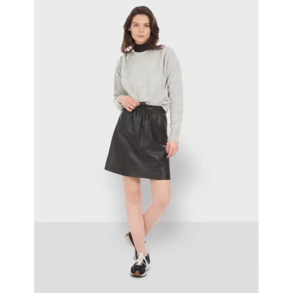 OAKWOOD Jupes Et Shorts^Alba Noir - Jupe Courte Evasee En Cuir Veritable