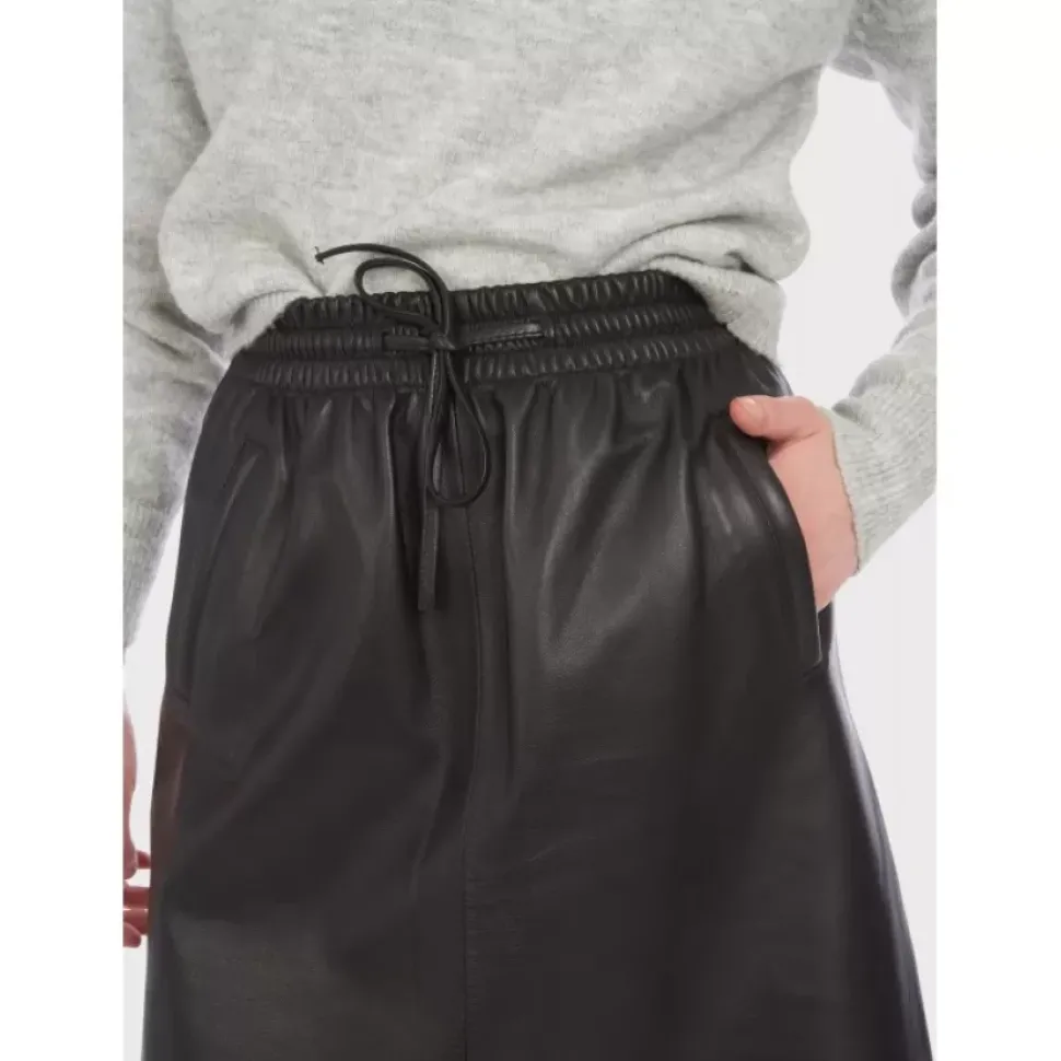 OAKWOOD Jupes Et Shorts^Alba Noir - Jupe Courte Evasee En Cuir Veritable