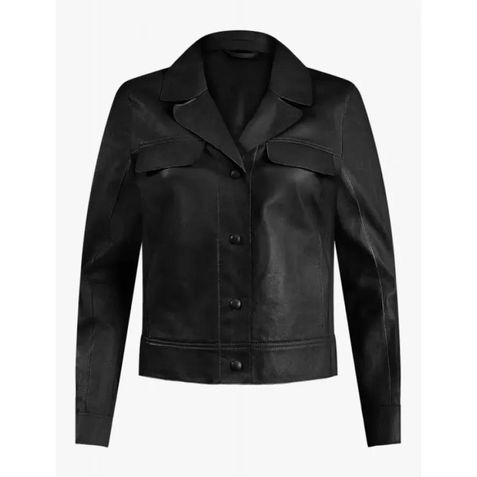 OAKWOOD Vestes^Alina Noir - Veste Courte En Cuir Veritable