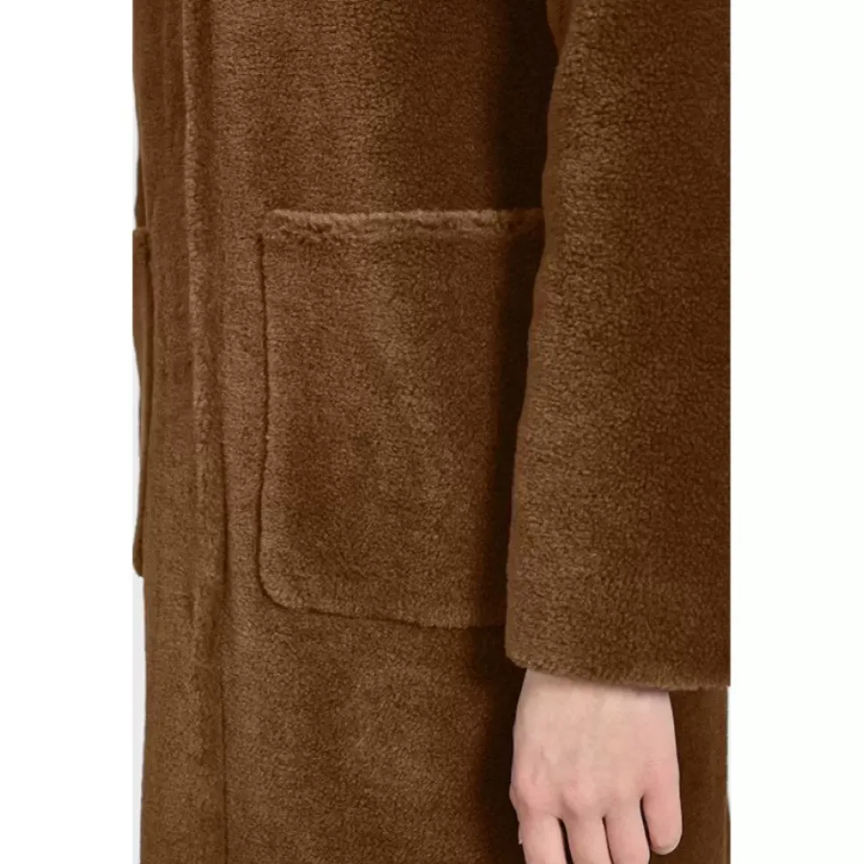 OAKWOOD Manteaux^Angelique Cognac - Manteau Reversible A Capuche Effet Peau Lainee