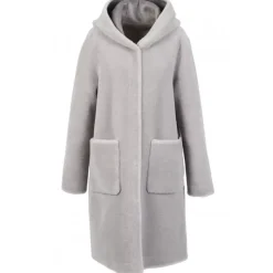 OAKWOOD Manteaux^Angelique Gris - Manteau Reversible A Capuche Effet Peau Lainee