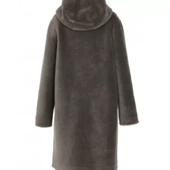 OAKWOOD Manteaux^Angelique Kaki Fonce - Manteau Reversible A Capuche Effet Peau Lainee