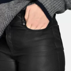 OAKWOOD Pantalons^Anoushka Noir - Pantalon Stretch En Cuir Veritable