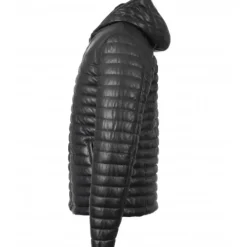 OAKWOOD Doudounes^Aurelien Bleu Fonce - Doudoune En Cuir Veritable Bicolore A Capuche