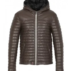 OAKWOOD Doudounes^Aurelien Marron - Doudoune En Cuir Veritable
