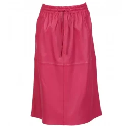 OAKWOOD Jupes Et Shorts^Bamba Fuchsia - Jupe Mi-Longue Droite En Cuir Veritable