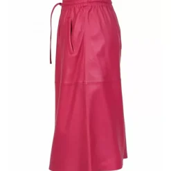 OAKWOOD Jupes Et Shorts^Bamba Fuchsia - Jupe Mi-Longue Droite En Cuir Veritable