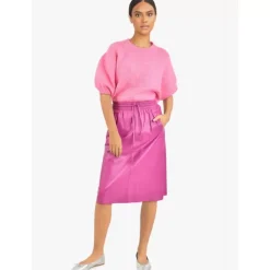 OAKWOOD Jupes Et Shorts^Bamba Mauve - Jupe Mi-Longue Droite En Cuir Veritable