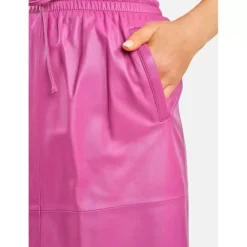 OAKWOOD Jupes Et Shorts^Bamba Mauve - Jupe Mi-Longue Droite En Cuir Veritable
