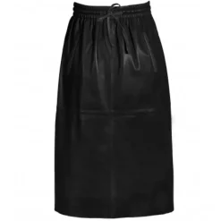 OAKWOOD Jupes Et Shorts^Bamba Noir - Jupe Mi-Longue Droite En Cuir Veritable