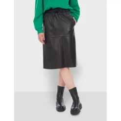 OAKWOOD Jupes Et Shorts^Bamba Noir - Jupe Mi-Longue Droite En Cuir Veritable