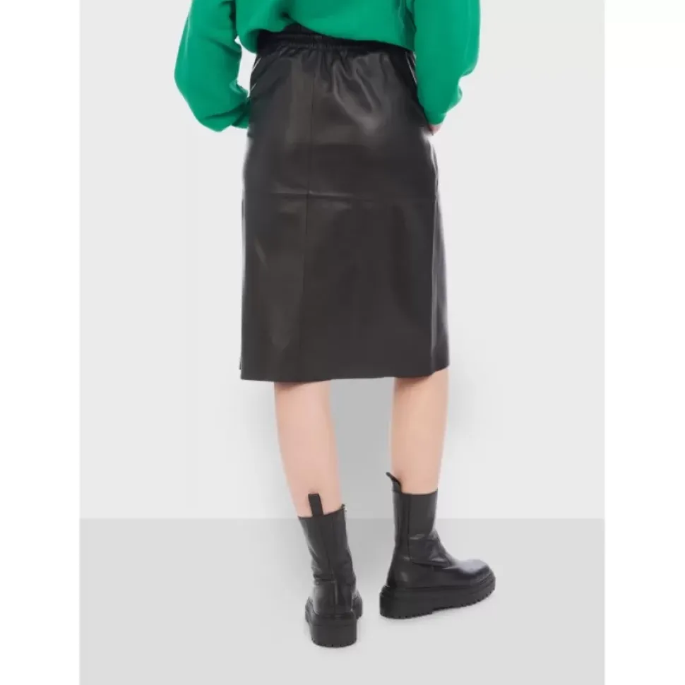 OAKWOOD Jupes Et Shorts^Bamba Noir - Jupe Mi-Longue Droite En Cuir Veritable