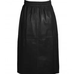 OAKWOOD Jupes Et Shorts^Bamba Noir - Jupe Mi-Longue Droite En Cuir Veritable