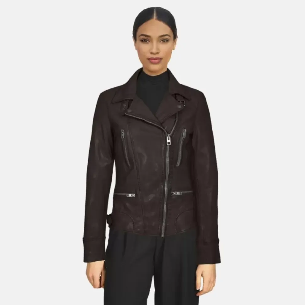 OAKWOOD Blousons^Camera Choco- Blouson En Cuir Veritable