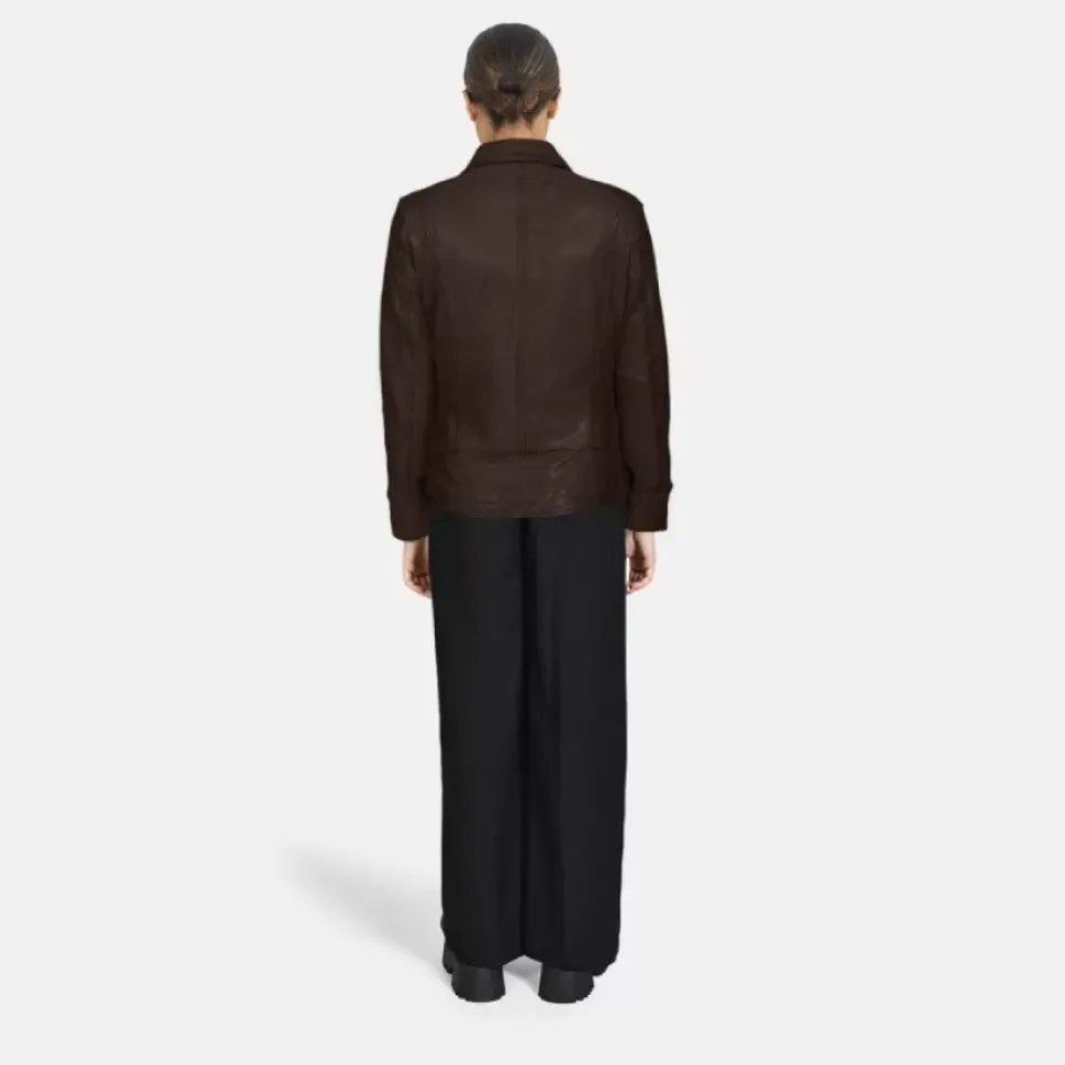 OAKWOOD Blousons^Camera Choco- Blouson En Cuir Veritable