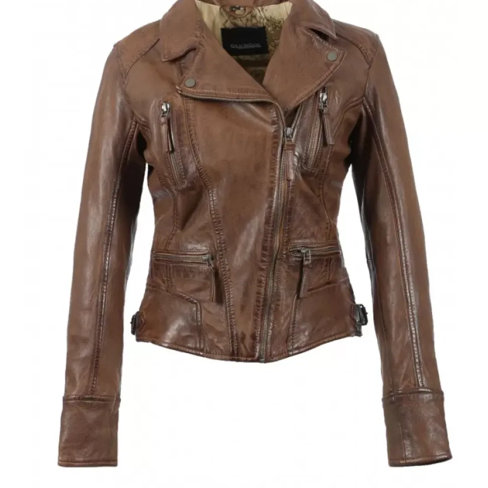 OAKWOOD Blousons^Camera Cognac - Blouson En Cuir Veritable