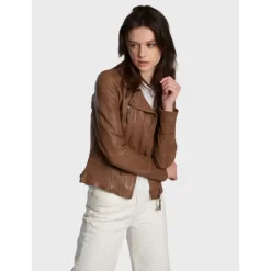 OAKWOOD Blousons^Camera Cognac - Blouson En Cuir Veritable