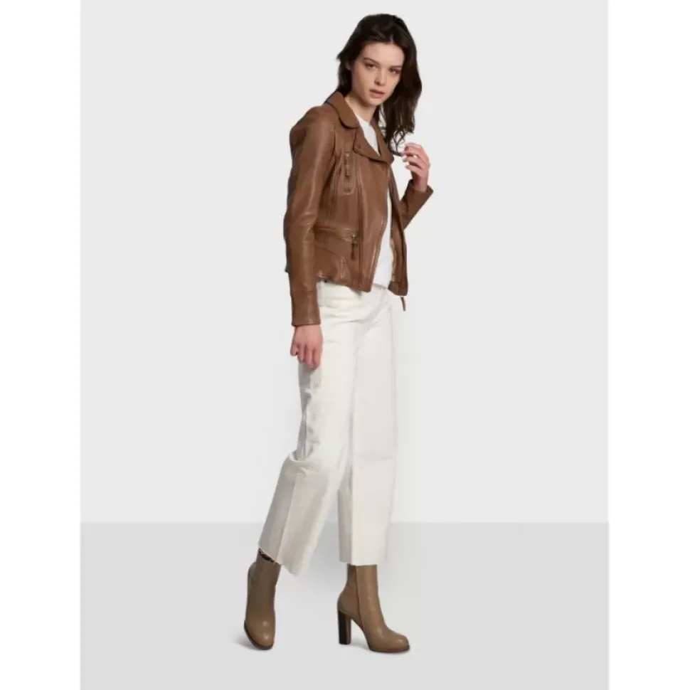 OAKWOOD Blousons^Camera Cognac - Blouson En Cuir Veritable