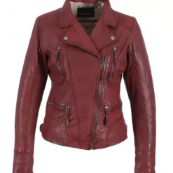 OAKWOOD Blousons^Camera Rouge - Blouson En Cuir Veritable