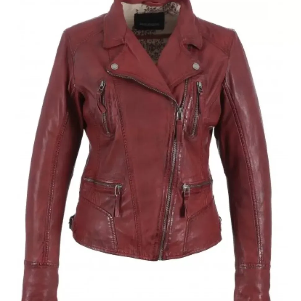 OAKWOOD Blousons^Camera Rouge - Blouson En Cuir Veritable
