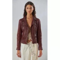 OAKWOOD Blousons^Camera Rouge - Blouson En Cuir Veritable
