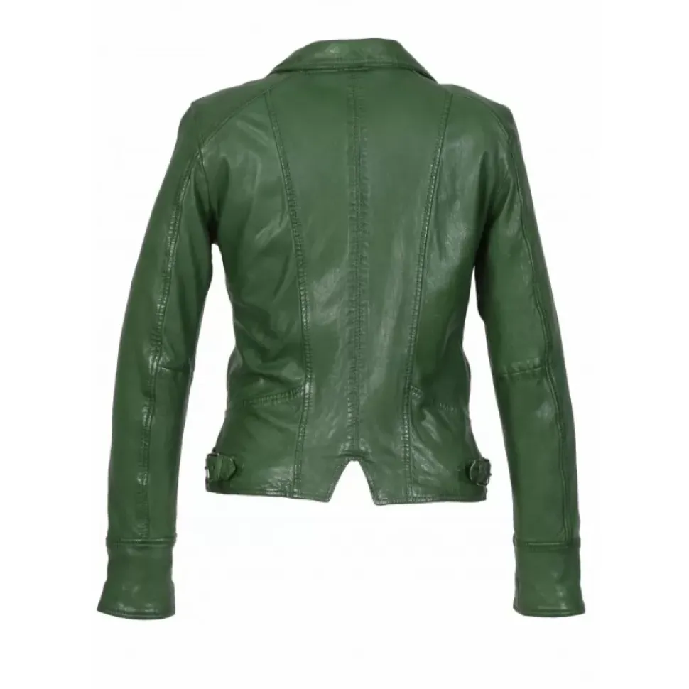 OAKWOOD Blousons^Camera Vert - Blouson En Cuir Veritable