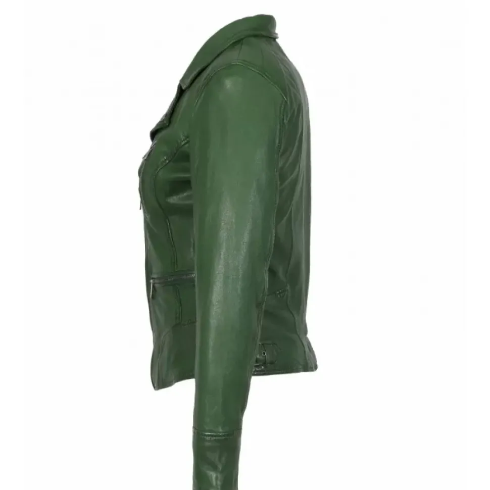 OAKWOOD Blousons^Camera Vert - Blouson En Cuir Veritable
