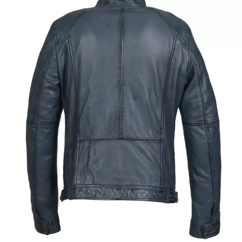 OAKWOOD Blousons^Casey Bleu - Blouson En Cuir Veritable