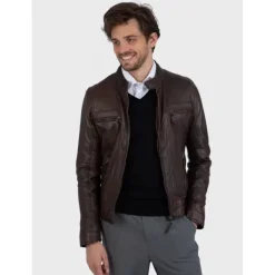 OAKWOOD Blousons^Casey Marron - Blouson En Cuir Veritable