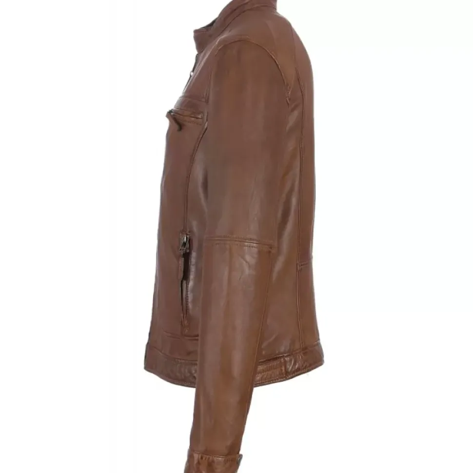 OAKWOOD Blousons^Casey Tobacco - Blouson En Cuir Veritable