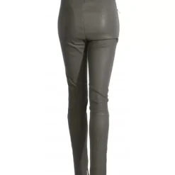 OAKWOOD Pantalons^Celeste Kaki Fonce - Pantalon Stretch En Cuir Veritable