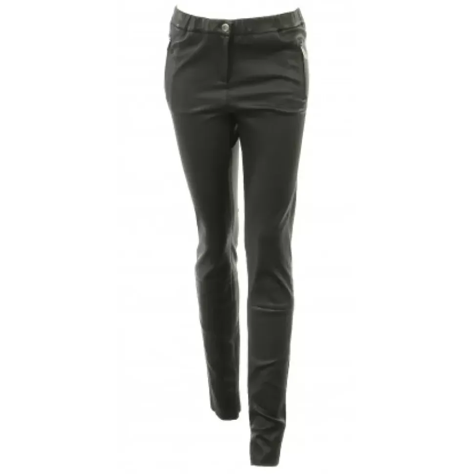 OAKWOOD Pantalons^Celeste Noir - Pantalon Stretch En Cuir Veritable