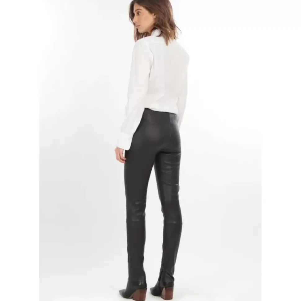 OAKWOOD Pantalons^Celeste Noir - Pantalon Stretch En Cuir Veritable