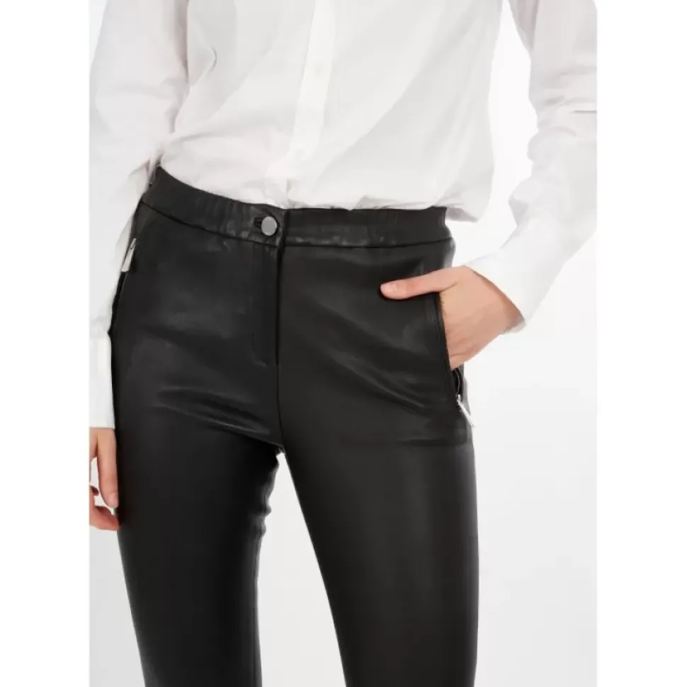 OAKWOOD Pantalons^Celeste Noir - Pantalon Stretch En Cuir Veritable