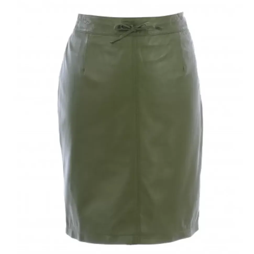 OAKWOOD Jupes Et Shorts^Celia Bronze - Jupe Droite Taille Haute En Cuir Veritable