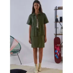 OAKWOOD Jupes Et Shorts^Celia Bronze - Jupe Droite Taille Haute En Cuir Veritable