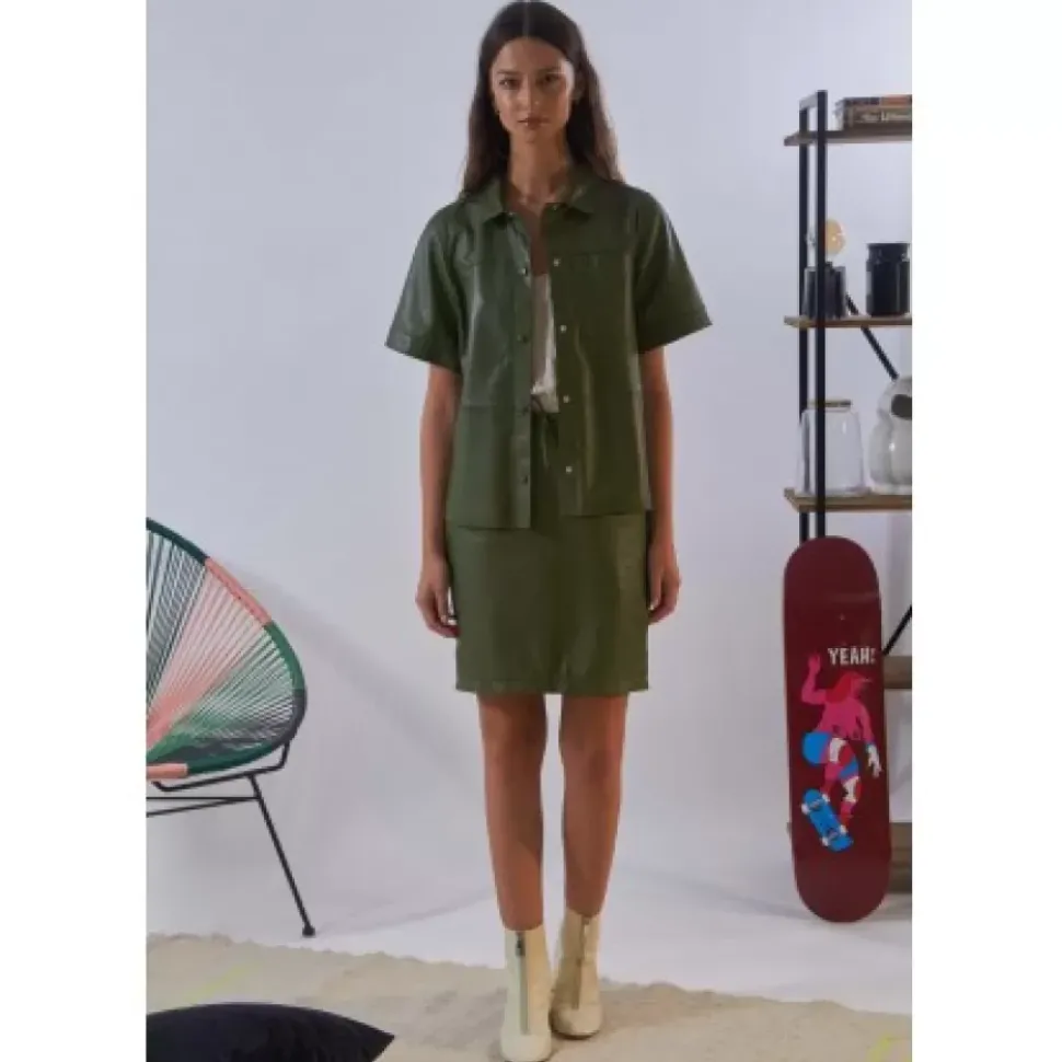 OAKWOOD Jupes Et Shorts^Celia Bronze - Jupe Droite Taille Haute En Cuir Veritable