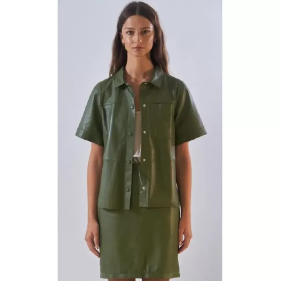 OAKWOOD Jupes Et Shorts^Celia Bronze - Jupe Droite Taille Haute En Cuir Veritable