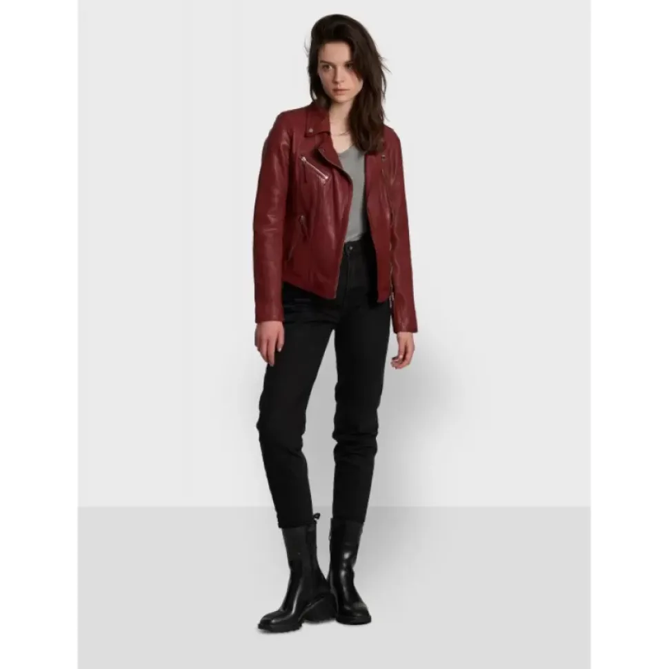 OAKWOOD Blousons^Clips Feu - Blouson Asymetrique Epure En Cuir Veritable