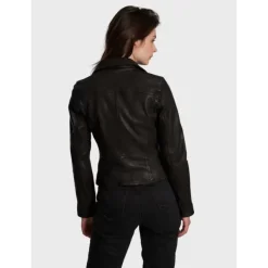 OAKWOOD Blousons^Clips Noir - Blouson Asymetrique Epure En Cuir Veritable