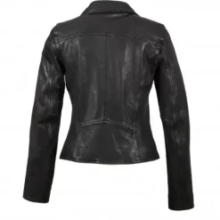 OAKWOOD Blousons^Clips Noir - Blouson Asymetrique Epure En Cuir Veritable
