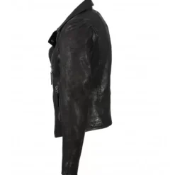 OAKWOOD Blousons^Clips Noir - Blouson Asymetrique Epure En Cuir Veritable