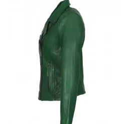 OAKWOOD Blousons^Clips Vert - Blouson Asymetrique Epure En Cuir Veritable
