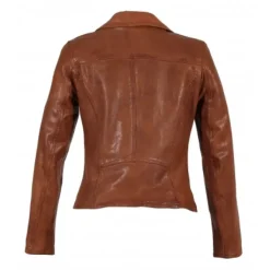 OAKWOOD Blousons^Clips Whisky - Blouson Asymetrique Epure En Cuir Veritable