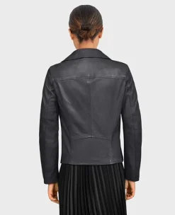 OAKWOOD Blousons^Club Metal Noir - Blouson Asymetrique Epure En Cuir Veritable